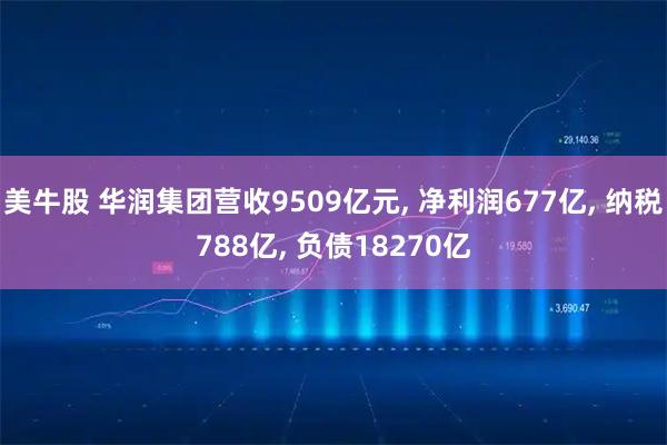 美牛股 华润集团营收9509亿元, 净利润677亿, 纳税788亿, 负债18270亿