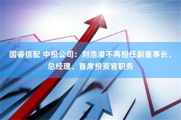 国睿信配 中投公司：刘浩凌不再担任副董事长、总经理、首席投资官职务